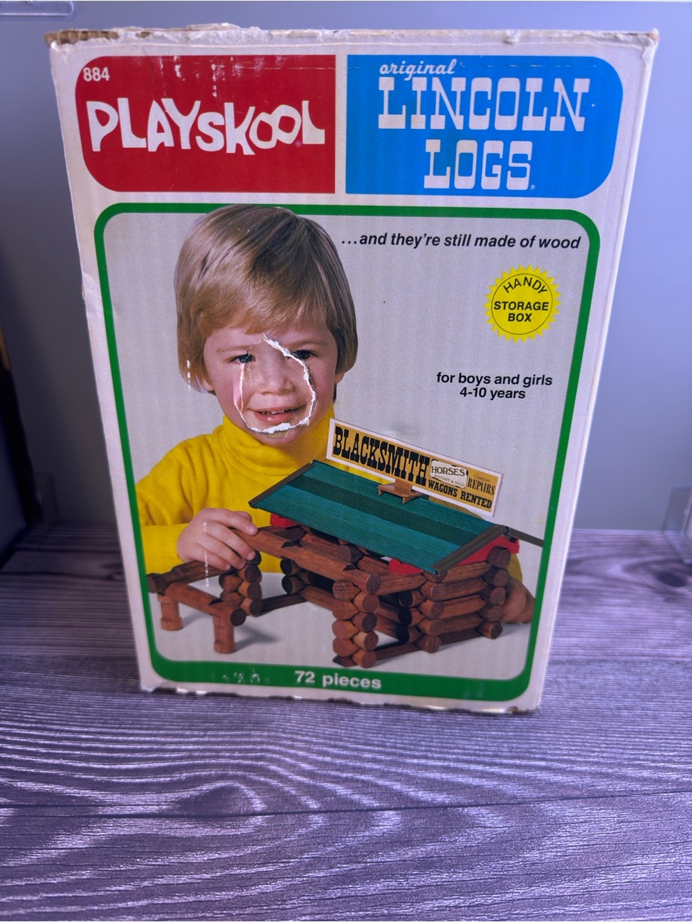 Vintage 1978 Playskool Lincoln Logs #884 74 Pc